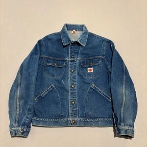 VTG 70s GWG Kings Denim Jean Jacket Size 42 Medium Blue Trucker Canada Workwear